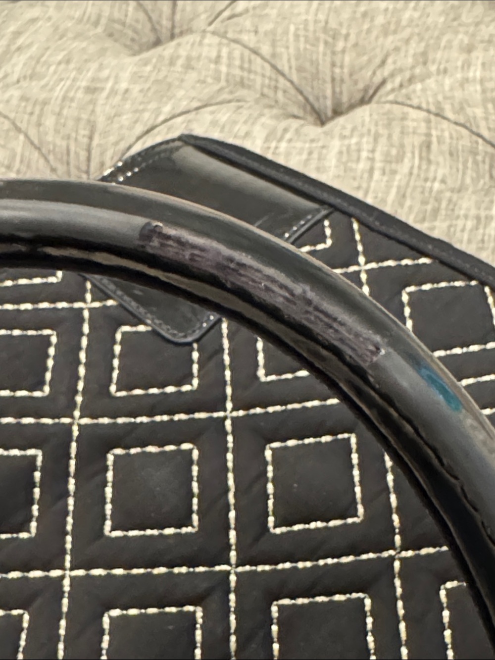 Tory Burch Bag Ella Quilted Black Large Nylon Tote Rare - Picture 16 of 17